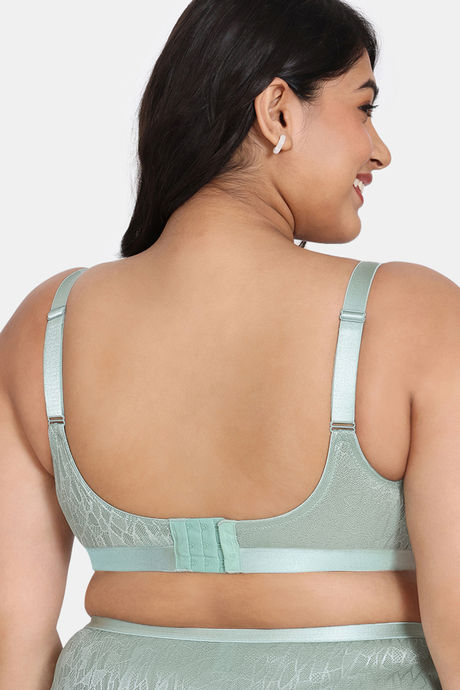 Zivame True Curv Coral Glaze Double Layered Non Wired Full Coverage Super Support Bra - Granite Green — image 2